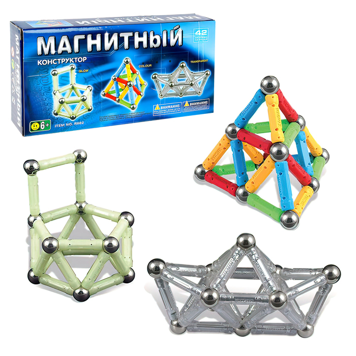 Конструктор магнитный, 42 детали Конструктор магнитный, 42 детали