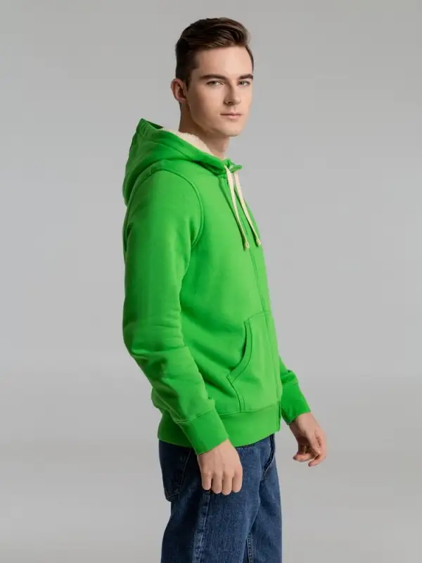 Толстовка унисекс на молнии Sherpa 280, ярко-зеленая, размер XXS Толстовка унисекс на молнии Sherpa 280, ярко-зеленая, размер XXS