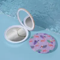 Зеркало складное «Flamingo Love», d = 7,5 см, рисунок МИКС