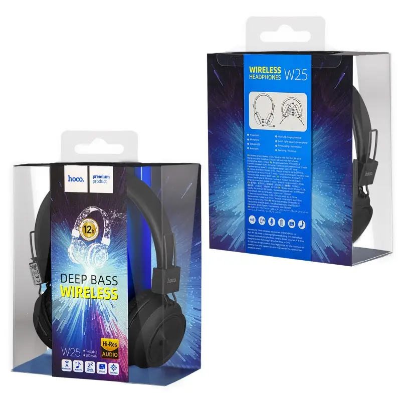 Наушники Promise с микрофоном W25 HOCO Черные