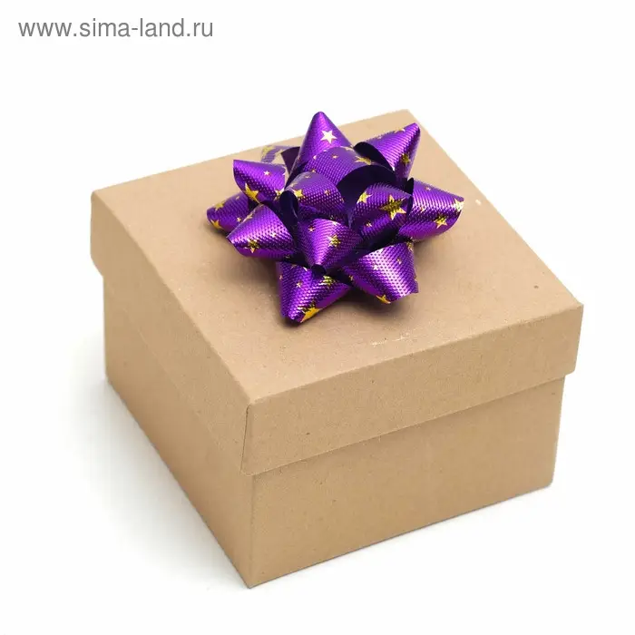 Бант - звезда №7.5, фасовка 8 шт., металик с рисунком, МИКС