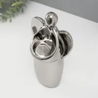 Подсвечник на 1 свечу &laquo;Ангел&raquo;, d=3.5 см, серебро, 14&times;9.5&times;25 см