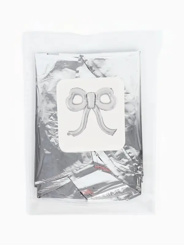 Воздушный шар фольгированный 22" "Бант" цвет серебро