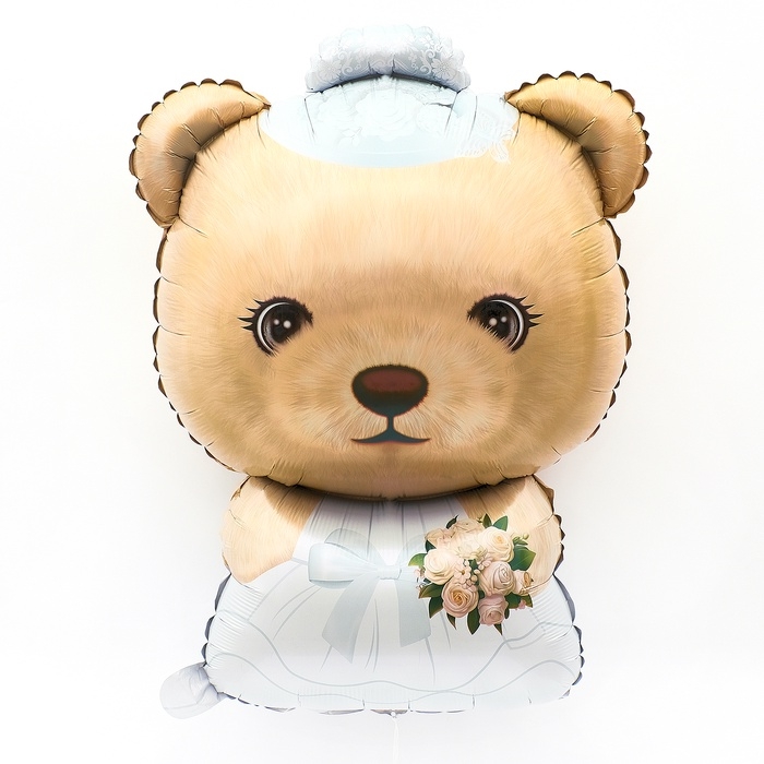 Воздушный шар фольгированный 32 Воздушный шар фольгированный 32" «Мишка в платье», фигура животного