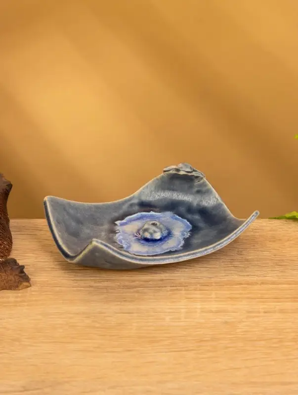 Подставка под благовония  Подставка под благовония "Черепашки в море" керамика, цв. голубой, 10,5х8,5х3,5 см