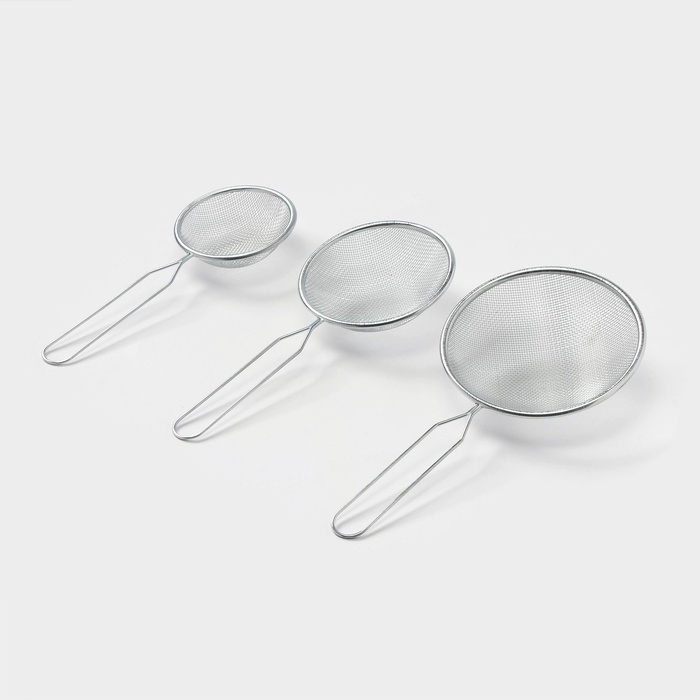 Набор сит Доляна, 3 шт, d=7 см, 8 см, 10 см Набор сит Доляна, 3 шт, d=7 см, 8 см, 10 см