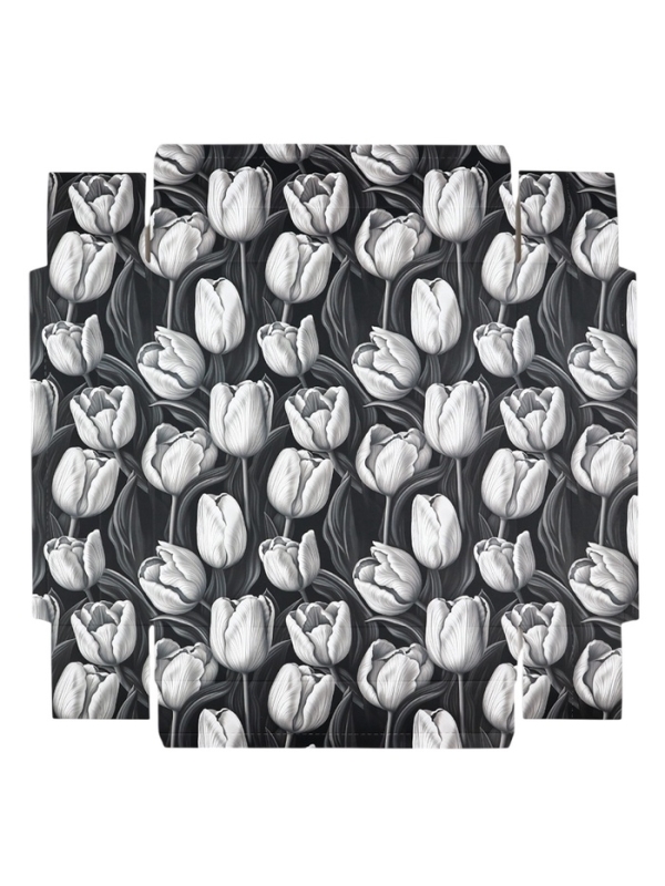 Коробка для цветов с вазой и PVC окнами складная «Чёрно-белая эстетика», 23 х 30 х 23 см