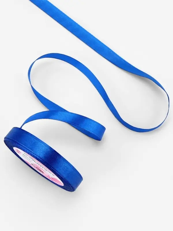 Лента атласная, 12 мм, 23±1 м, синяя №40 Лента атласная, 12 мм, 23±1 м, синяя №40