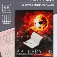 Тетрадь предметная 48 листов в клетку Calligrata, «Футбол. Алгебра», обложка мелованный картон