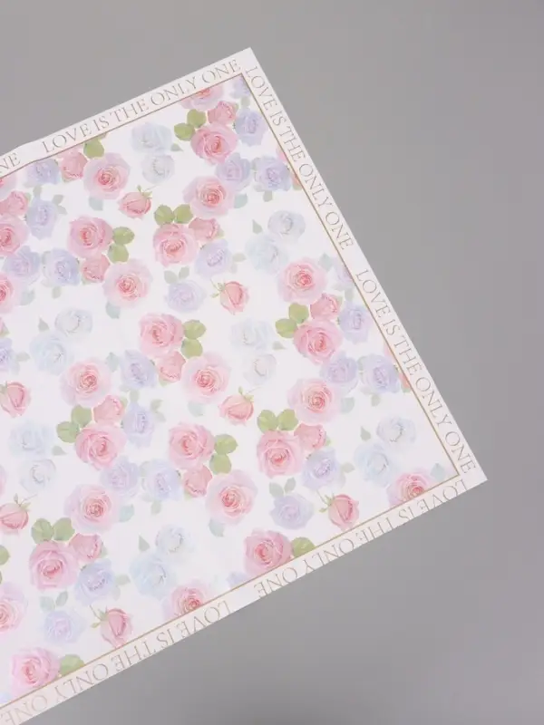 Пленка для цветов, "Розы", белая, 57х57 см