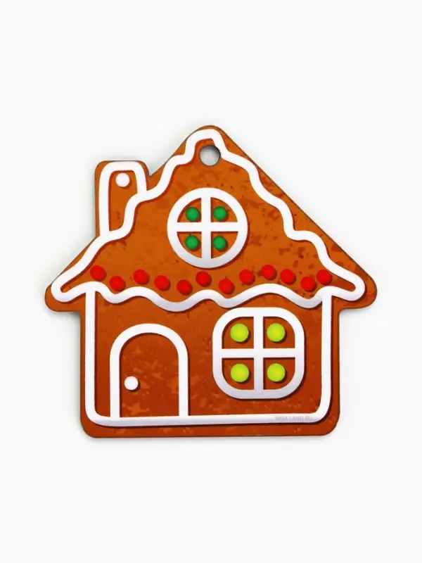 Ёлочная игрушка деревянная &laquo;Новый год: домик&raquo;, набор 10 шт.