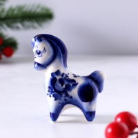 Сувенир Конь Мираж, 6,5х5,5х2,5 см, гжель