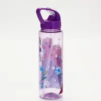 Бутылка пластиковая с трубочкой-непроливайкой &laquo;Снежная принцесса&raquo;, 750 мл