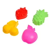 Набор 4 формочки Фрукты-ягоды (вишня, яблоко, ананас, клубника)