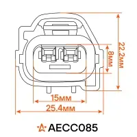 Разъём 2 pin с проводами для катушки зажигания Chevrolet, Daewoo, Hyundai