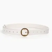 Ремень женский, 2.8&times;105 см, 1 прокол, золотистая пряжка, белый