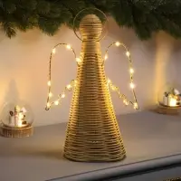 Светодиодная фигура &laquo;Ангел плетёный&raquo;, 32&times;16&times;9 см, 20 LED, от батареек ААх2, свечение тёплое белое