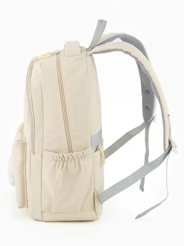 Рюкзак школьный &laquo;Зайчик&raquo;, однотонный, для девочки, 31&times;13&times;48 см, сливочный