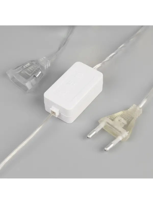 Гирлянда &laquo;Нить&raquo; 4.5 м с насадками &laquo;Цветочные шары&raquo;, IP20, прозрачная нить, 15 LED, свечение фиолетовое, 220 В