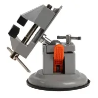 Мини-тиски алюминиевые ТУНДРА, усиленное крепление на присоске, поворотный шарнир, 75 мм