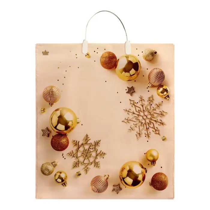 Пакет подарочный новогодний &laquo;Новогодний блеск&raquo;, полиэтиленовый с пластиковой ручкой, 44&times;39 см, 100 мкм