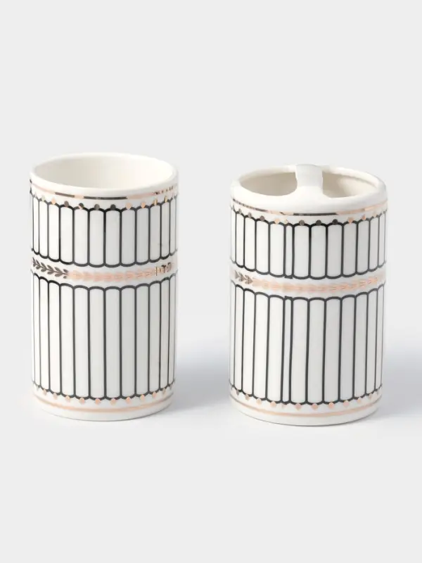 Набор аксессуаров для ванной комнаты &laquo;Греция&raquo;, 4 предмета, мыльница, дозатор 350 мл, два стакана, серый