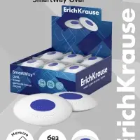 Ластик ErichKrause Smart Oval, с держателем, эллипсоид, синтетика