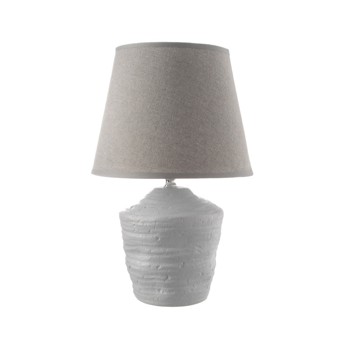 Настольная лампа с абажуром RISALUX «Небраска», 1×40 Вт, Е27, серый, 20×20×32 см Настольная лампа с абажуром RISALUX «Небраска», 1×40 Вт, Е27, серый, 20×20×32 см