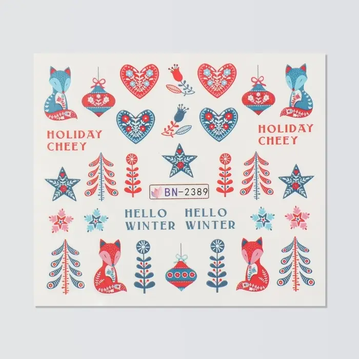 Слайдеры для ногтей «Hello Winter», разноцветные Слайдеры для ногтей «Hello Winter», разноцветные