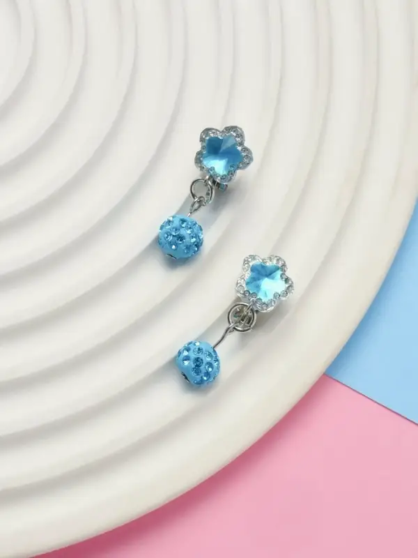 Серьги клипсы детские &laquo;Выбражулька. Шамбала и звездой кристалл&raquo;, голубые