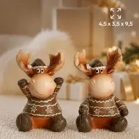Фигурка &laquo;Лосики в свитерах&raquo;, набор 2 шт. 4&times;3.5&times;5.5 см