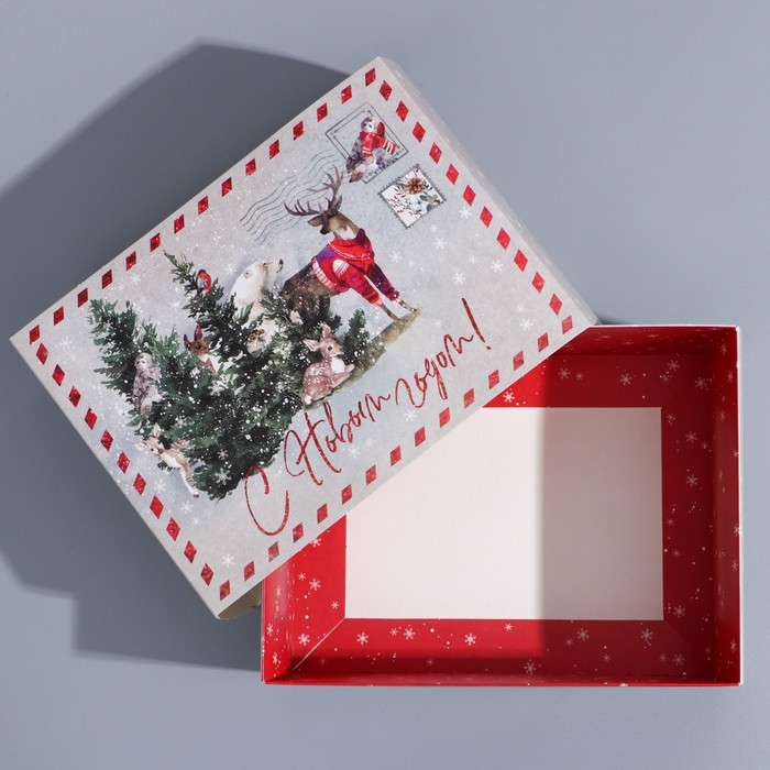 Подарочная коробка складная, новогодняя«Новогодняя акварель», 20 х 15 х 8 см, Новый год Подарочная коробка складная, новогодняя«Новогодняя акварель», 20 х 15 х 8 см, Новый год