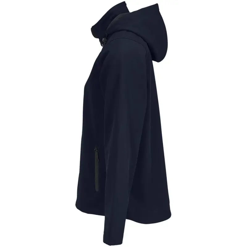 Куртка софтшелл с капюшоном женская Race Women, темно-синяя, размер L Куртка софтшелл с капюшоном женская Race Women, темно-синяя, размер L