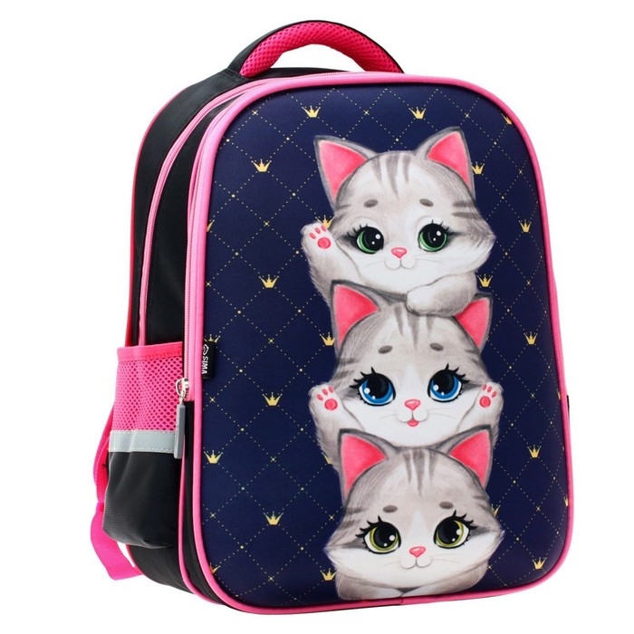 Рюкзак каркасный школьный Calligrata  Рюкзак каркасный школьный Calligrata "Котята", 39 х 30 х 14 см