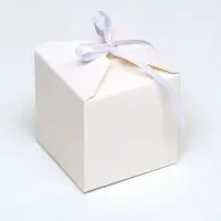 Коробка подарочная складная, квадратная, белая, 8×8×8 см