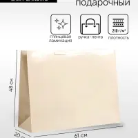 Пакет подарочный ламинированный горизонтальный &laquo;Молочный&raquo;, XXL 61&times;46&times;20 см
