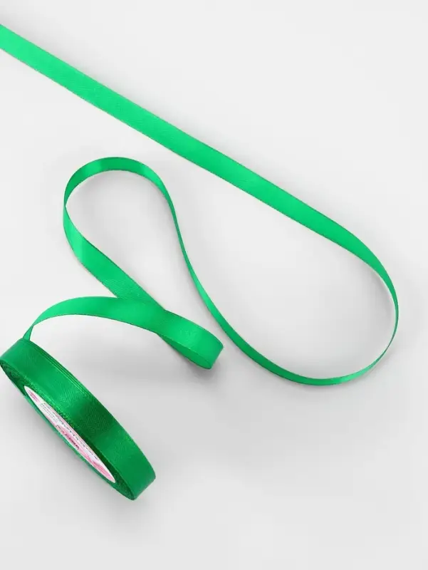 Лента атласная, 12 мм, 23±1 м, зелёная №19 Лента атласная, 12 мм, 23±1 м, зелёная №19