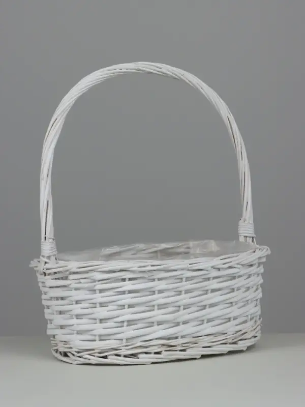 Корзина плетеная (ива) D26х18 H10 HH30 b23х14, 1 шт., белый