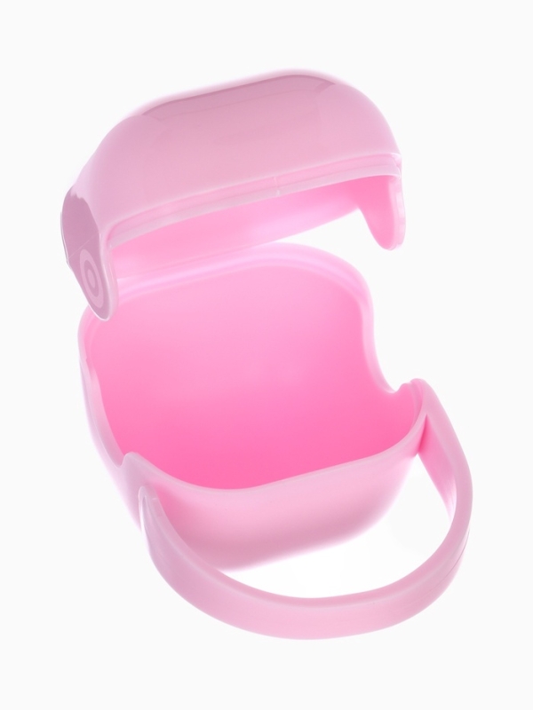 Контейнер для сосок и пустышек «Счастье здесь», цвет розовый, Mum&Baby Контейнер для сосок и пустышек «Счастье здесь», цвет розовый, Mum&Baby