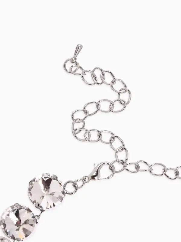 Колье &laquo;Драгоценность&raquo;, капля, белое в серебре, 34 см