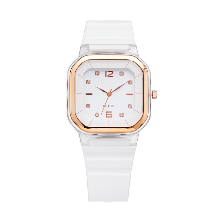 Часы наручные кварцевые женские, 4.1 х 4.1 см, ремешок силикон, белые Часы наручные кварцевые женские, 4.1 х 4.1 см, ремешок силикон, белые