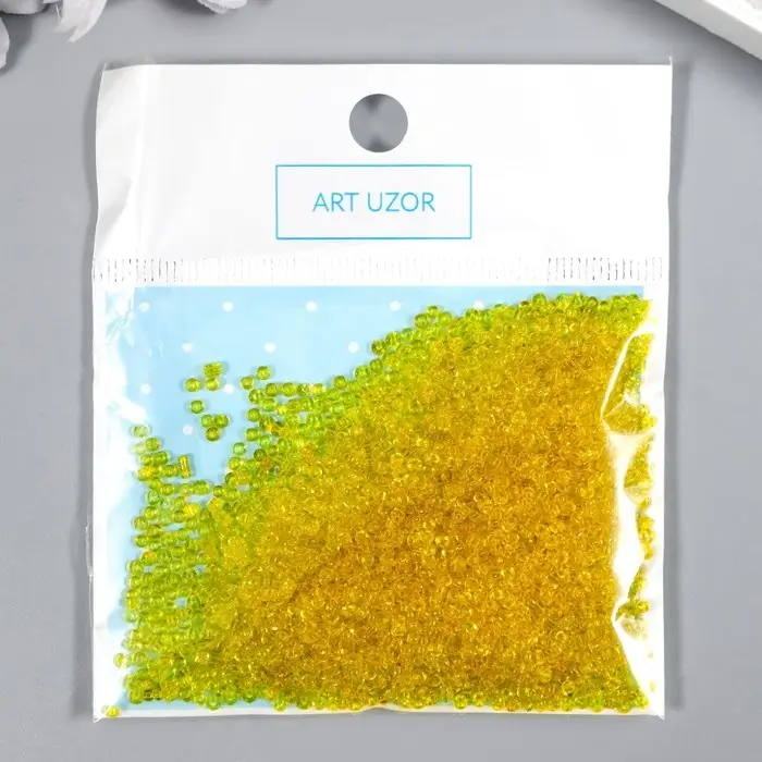 Бисер круглый 12/0  Бисер круглый 12/0 "Жёлтый прозрачный" 20 гр