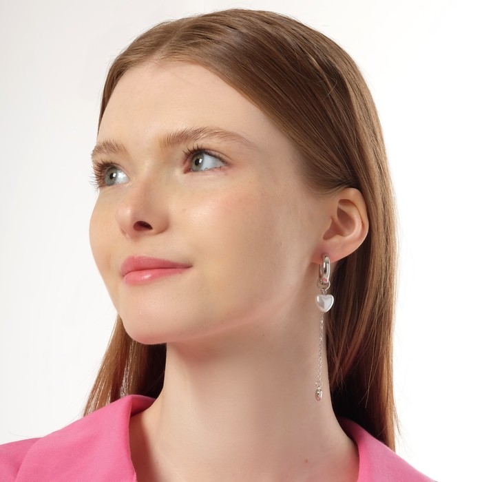 Серьги со съёмным элементом «Трансформер» собачка, цвет белый в серебре