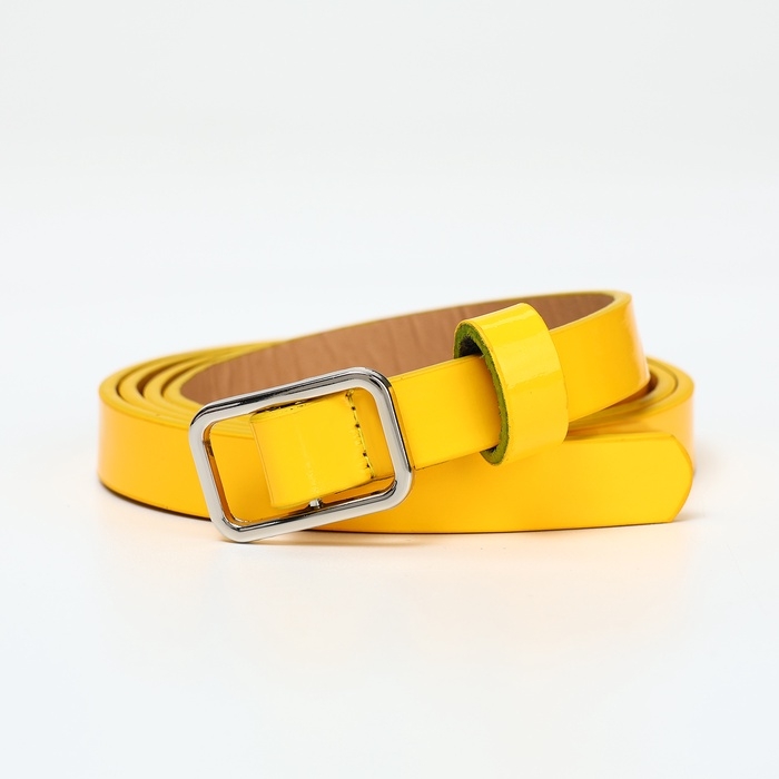Ремень женский, ширина 1,3 см, пряжка металл, цвет жёлтый Ремень женский, ширина 1,3 см, пряжка металл, цвет жёлтый