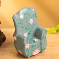 Мебель для кукол &laquo;Кресло с цветами&raquo;, 6&times;5&times;9.5 см, дерево, серая
