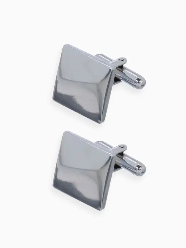 Запонки стальные &laquo;Квадраты&raquo;, рельефные, цвет серебро