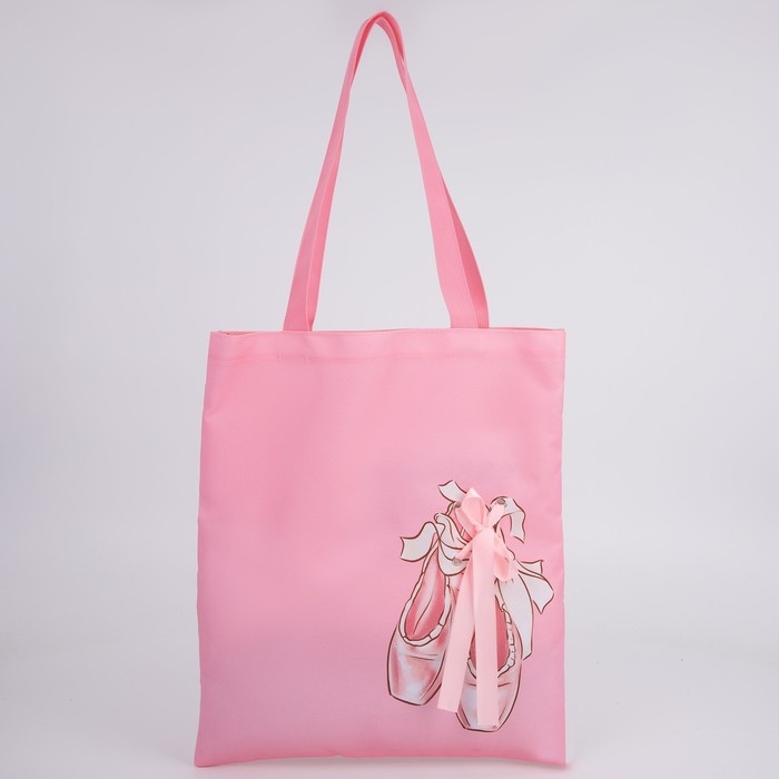 Шопер «Пуанты», 35 х 0,5 х 40 см, с лентой, цвет розовый Шопер «Пуанты», 35 х 0,5 х 40 см, с лентой, цвет розовый