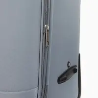 Чемодан 20",Текст,36*25*58,отд на молнии,1 нар/карм, увелич,код замок,4 колеса, т.серый