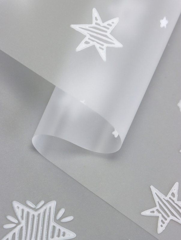 Пленка для цветов матовая, "Звездочки", белый, 0,6х9м ±5%