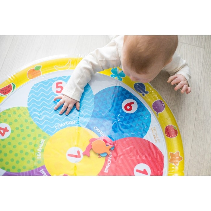 Акваковрик надувной развивающий водный коврик «Цветик», 65x65 см, Крошка Я Акваковрик надувной развивающий водный коврик «Цветик», 65x65 см, Крошка Я